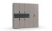 Drehtürenschrank >DIGIT< in SAHARAGRAU + GRAFIT - 225x208x58cm (BxHxT)