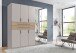Drehtürenschrank >DIGIT< KASCHMIR / EICHE DEKOR / SPIEGEL - 225x208x58cm (BxHxT)
