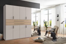 Drehtürenschrank >DIGIT< KASCHMIR / EICHE DEKOR / SPIEGEL - 270x208x58cm (BxHxT)