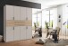Drehtürenschrank >DIGIT< KASCHMIR / EICHE DEKOR / SPIEGEL - 270x208x58cm (BxHxT)