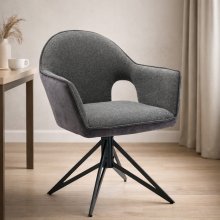 Armlehnstuhl >Roxi< (2er Set) anthrazit/aubergine 180° drehbar mit Auto-Return