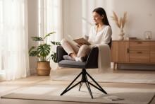 Armlehnstuhl >Roxi< (2er Set) anthrazit/aubergine 180° drehbar mit Auto-Return