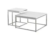 Satztisch >Reno< in weiß, MDF und Metall -...
