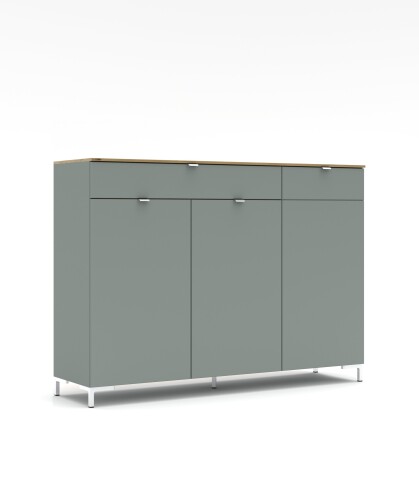 Sideboard >Bari< (inkl. Füße) in Schilf supermatt - 150x110x41cm (BxHxT)