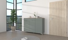 Sideboard >Bari< (inkl. Füße) in Schilf supermatt - 150x110x41cm (BxHxT)