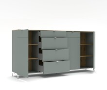 Anrichte >Bari< (inkl. Füße) in Schilf supermatt - 220x110x41cm (BxHxT)