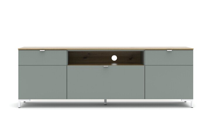 Lowboard >Bari< (inkl. Füße) in Schilf supermatt - 180x64x41cm (BxHxT)