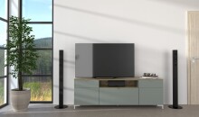 Lowboard >Bari< (inkl. Füße) in Schilf supermatt - 180x64x41cm (BxHxT)