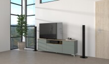 Lowboard >Bari< (inkl. Füße) in Schilf supermatt - 180x64x41cm (BxHxT)