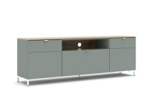 Lowboard >Bari< (inkl. Füße) in Schilf supermatt - 180x64x41cm (BxHxT)