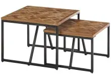 Couchtisch >Lola< 2er Set aus Teakholz&Metall...