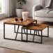 Couchtisch >Lola< 2er Set aus Teakholz&Metall im Industrial Design - 60x45x60cm (B/H/T)