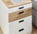 Rollcontainer >Glenn< in Weiß / Artisan Dekor, MDF - 45x66x55cm (BxHxT)