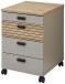 Rollcontainer >Glenn< in Basalt / Artisan Eiche Dekor, MDF - 45x66x55cm (BxHxT)