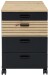 Rollcontainer >Glenn< in Schwarz / Artisan Eiche Dekor, MDF - 45x66x55cm (BxHxT)