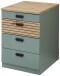Rollcontainer >Glenn< in Schilfgrün / Artisan Eiche Dekor - 45x66x55 (BxHxT)