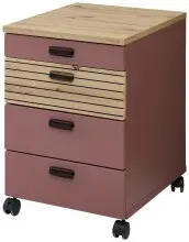 Rollcontainer >Glenn< in Rusty Red / Artisan Eiche...