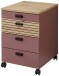 Rollcontainer >Glenn< in Rusty Red / Artisan Eiche Dekor, MDF - 45x66x55 (BxHxT)