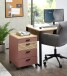 Rollcontainer >Glenn< in Rusty Red / Artisan Eiche Dekor, MDF - 45x66x55 (BxHxT)
