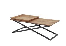 Couchtisch >Allround< in Akazie, Akazie massiv, Metall - 122x46x61cm (BxHxT)