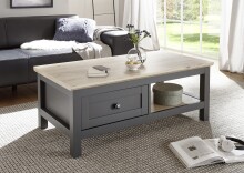 Couchtisch >Bocage< in San Remo, anthrazit, Holzwerkstoff - 114x43x60cm (BxHxT)