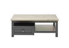 Couchtisch >Bocage< in San Remo, anthrazit, Holzwerkstoff - 114x43x60cm (BxHxT)