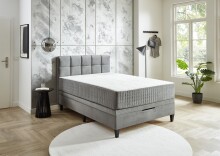 Boxspringbett >TraumZeit< inkl. wendbare 7 Zonen TTFK Matratze & Topper - 140x200 cm anthrazit