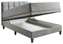 Boxspringbett >TraumZeit< inkl. wendbare 7 Zonen TTFK Matratze & Topper - 140x200 cm anthrazit