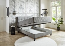 Boxspringbett >TraumZeit< inkl. wendbare 7 Zonen TTFK Matratze & Topper - 140x200 cm anthrazit