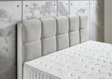 Boxspringbett >TraumZeit< inkl. wendbare 7 Zonen TTFK Matratze & Topper - 140x200 cm hellgrau