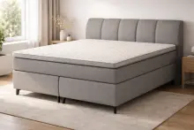 Boxspringbett >PlushEvo< in Anthrazit - 190x108x216...
