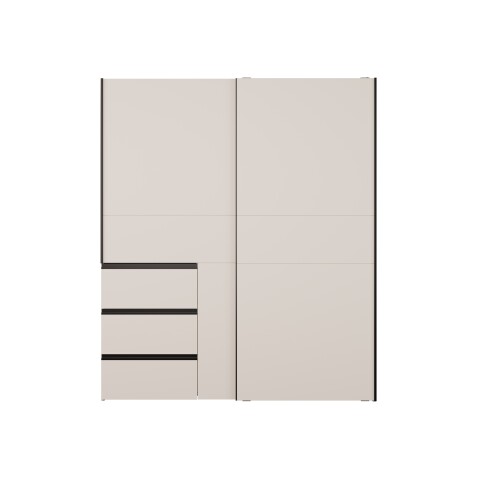 Schwebetürenschrank >WINN 2< in Sandfarbig - 170,3x200,5x61,2cm (BxHxT)