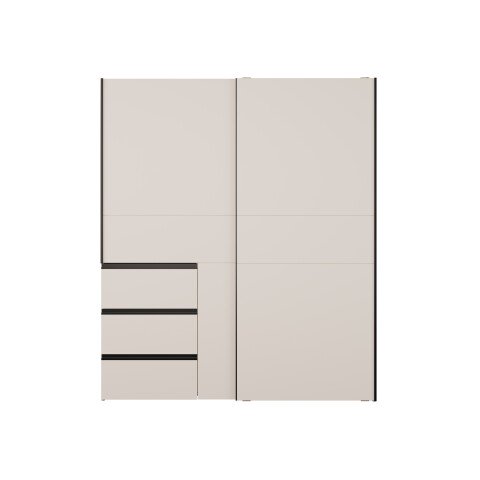 Schwebetürenschrank >WINN 2< in Sandfarbig - 170,3x200,5x61,2cm (BxHxT)