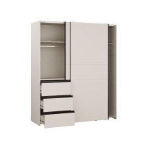 Schwebetürenschrank >WINN 2< in Sandfarbig - 170,3x200,5x61,2cm (BxHxT)