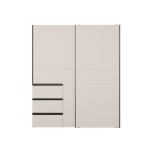 Schwebetürenschrank >WINN 2< in Sandfarbig - 170,3x200,5x61,2cm (BxHxT)