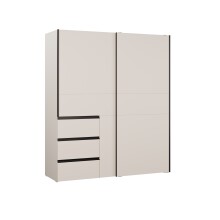 Schwebetürenschrank >WINN 2< in Sandfarbig - 170,3x200,5x61,2cm (BxHxT)
