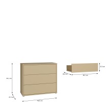 Kommode >ALICE SPRINGS< in Buttergelb - 94,8x83,1x41,5cm (BxHxT)