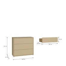 Kommode >ALICE SPRINGS< in Buttergelb - 94,8x83,1x41,5cm (BxHxT)