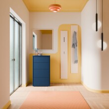 Schubkastenkommode >ALICE SPRINGS< in Nachtblau - 54,8x99,1x34,9cm (BxHxT)