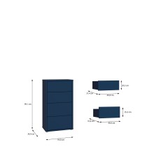 Schubkastenkommode >ALICE SPRINGS< in Nachtblau - 54,8x99,1x34,9cm (BxHxT)