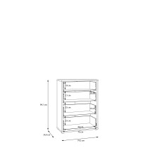 Schubkastenkommode >ALICE SPRINGS< Elegancia Eiche Dekor - 74,5x99,1x34,9cm (BxHxT)