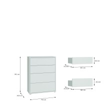 Schubkastenkommode >ALICE SPRINGS< in Secret grey - 74,5x99,1x34,9cm (BxHxT)