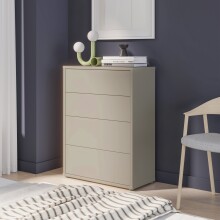 Schubkastenkommode >ALICE SPRINGS< in Taupe - 74,5x99,1x34,9cm (BxHxT)