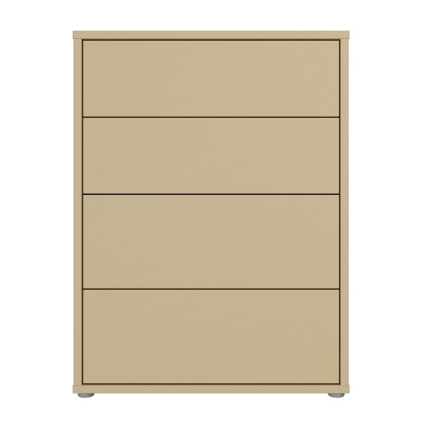 Schubkastenkommode >ALICE SPRINGS< in Buttergelb - 74,5x99,1x34,9cm (BxHxT)