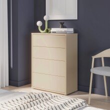 Schubkastenkommode >ALICE SPRINGS< in Buttergelb - 74,5x99,1x34,9cm (BxHxT)