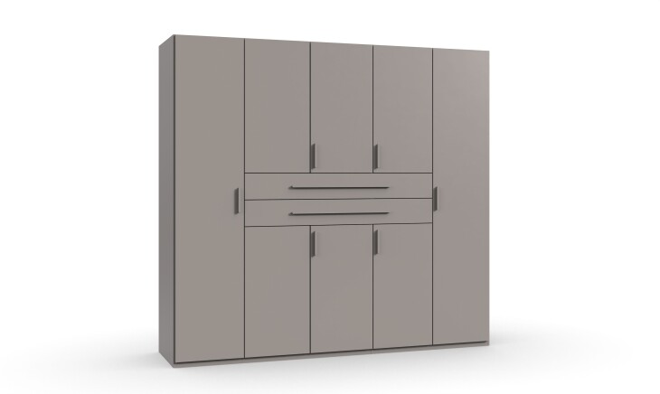Drehtürenschrank >DIGIT< in SAHARAGRAU - 225x208x58cm (BxHxT)