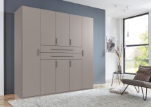 Drehtürenschrank >DIGIT< in SAHARAGRAU - 225x208x58cm (BxHxT)