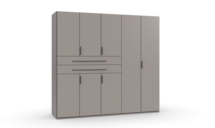 Drehtürenschrank >DIGIT< in SAHARAGRAU - 225x208x58cm (BxHxT)