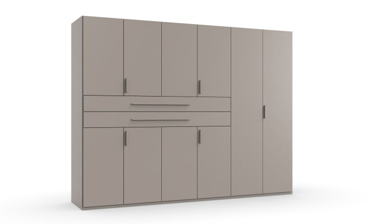 Drehtürenschrank >DIGIT< in SAHARAGRAU - 270x208x58cm (BxHxT)