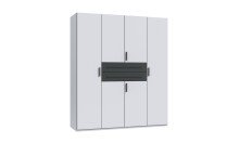 Drehtürenschrank >DIGIT< in WEISS + SCHWARZ -...